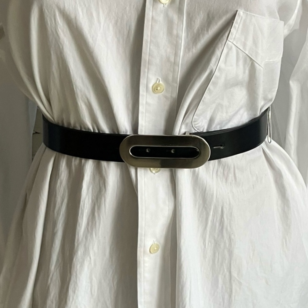 💥2 for 1💥 Mexx Black Leather Belt with Silver Buckle